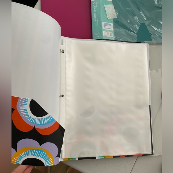 Set of colorful files clear Book folders & paper covers pink green yellow NWT - Picture 11 of 11